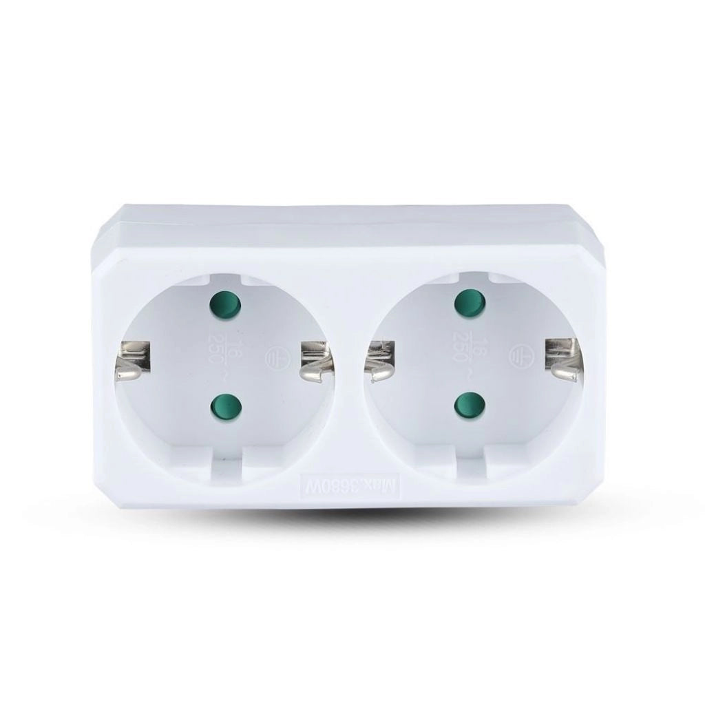 Adattatore a 2 modi con la messa a terra Contatto 10/16A 250 V (etichetta + polibag con headcard) bianco