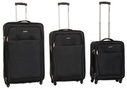 Set 3 Valigie Trolley Morbide in Poliestere 4 Ruote Ravizzoni Freccia Nero