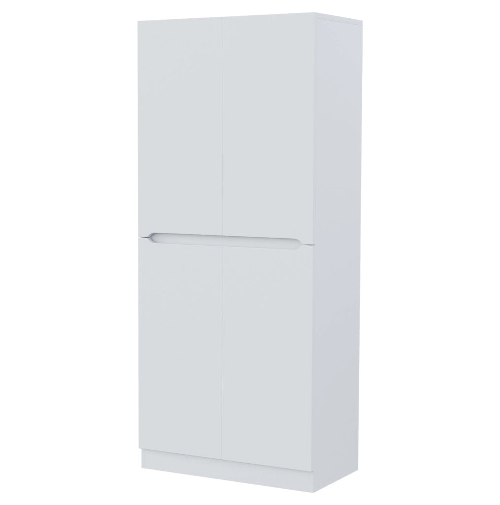 Armadio a due ante 70x40x170 cm in legno; metallo; compensato e MDF; bianco