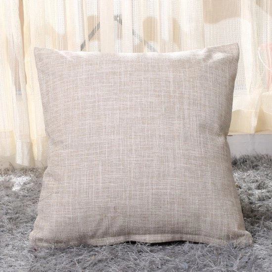 Piumino in lino per cuscini - 2 pezzi - 55x55 cm - Piumino quadrato per esterno - Decorazione per la casa - Con cerniera invisibile - Adatto per divano letto, ufficio - Beige