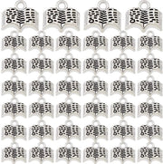 Fibra di Acciaio 80 Stuks - Legering Antica Argento - Miniatura - 14 mm Lunghezza - 12 mm Larghezza - Ideale per Creare Gioielli - Hanger