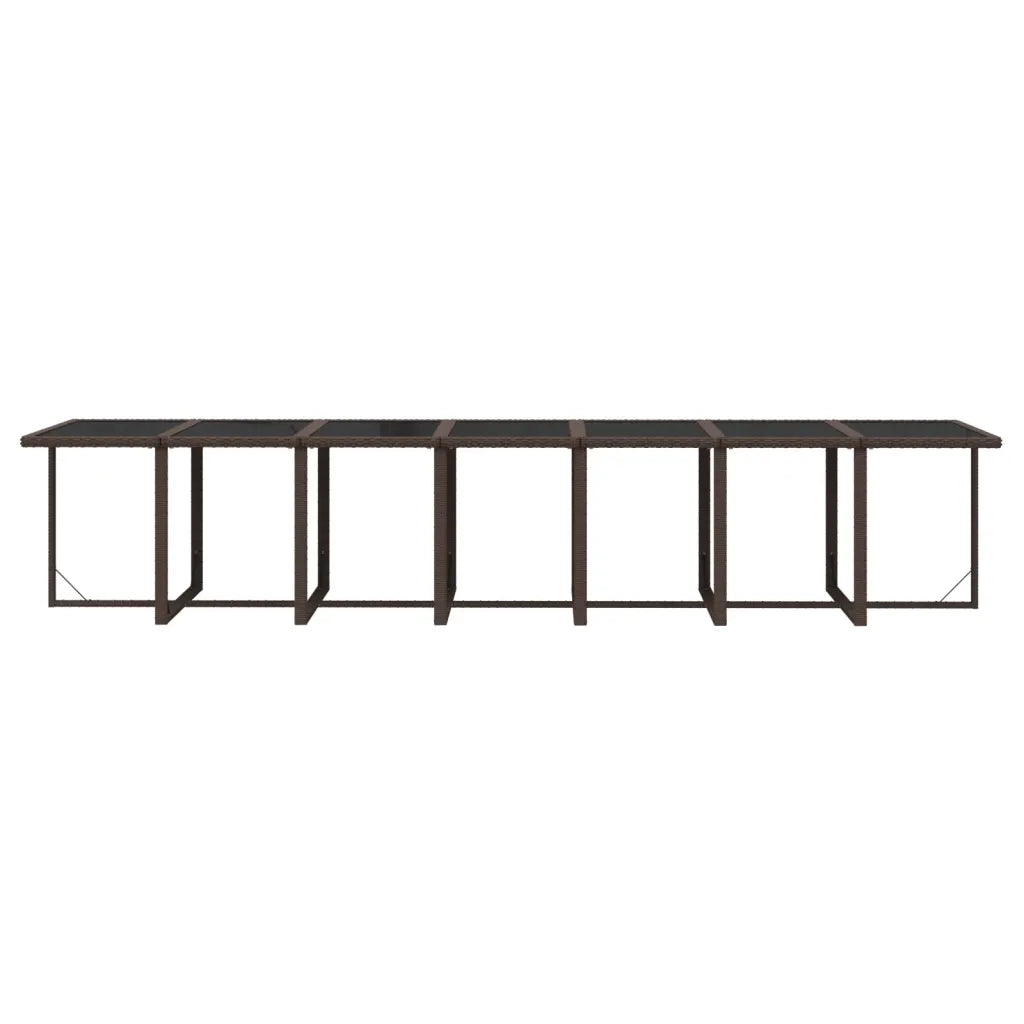 Set da Pranzo per Giardino 19 pz con Cuscini Polyrattan Marrone cod mxl 36002