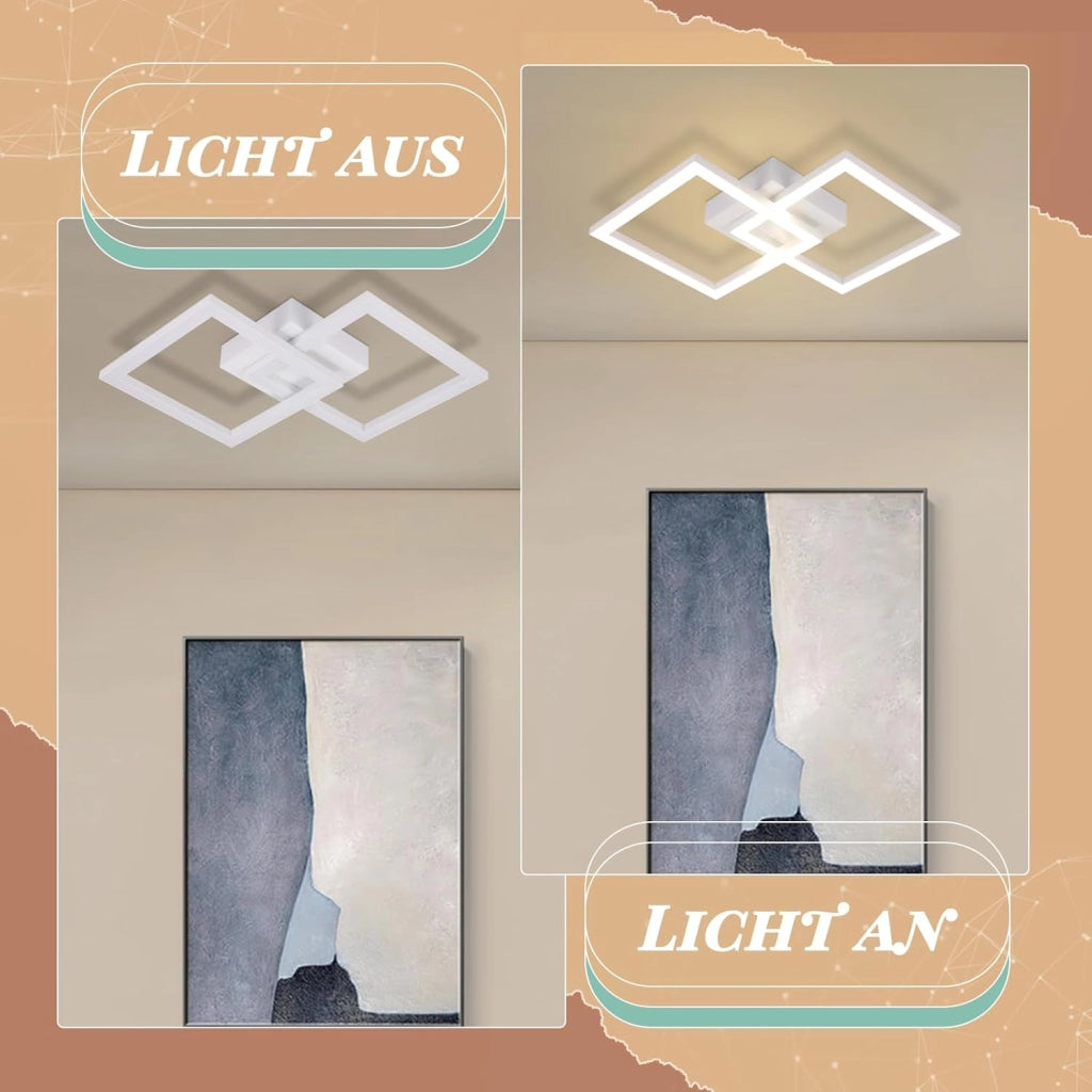 ZMH Lampada da soffitto plafoniera LED moderna bianca 24W per camera letto corridoio