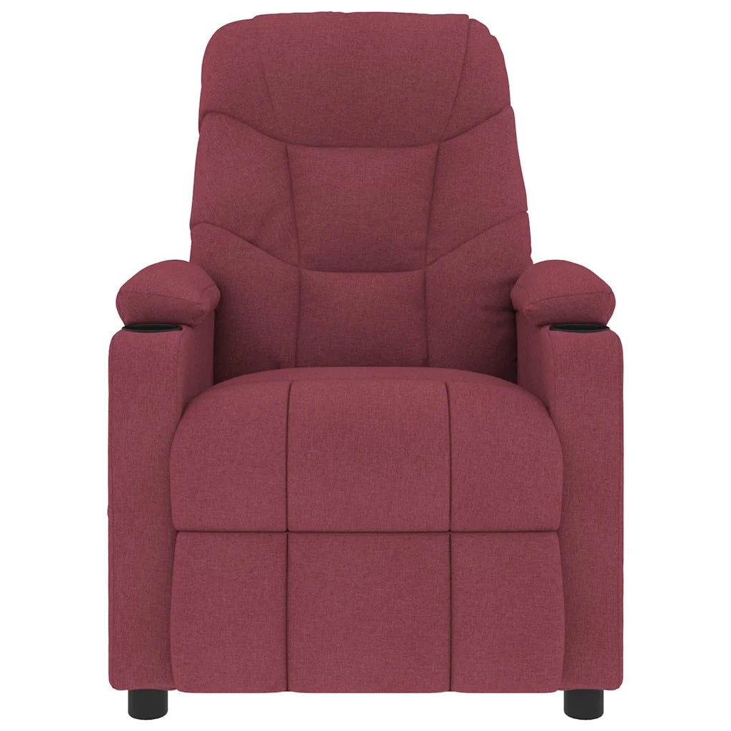 Divano Sedia-Poltrona Massaggiante Elettrica Rosso Vino in Tessuto 167744