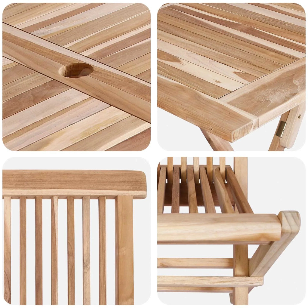 Set di Mobili da Giardino 5 pz Naturale Legno di teak solido 3418858