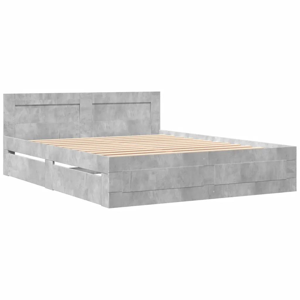 Giroletto Testiera Grigio Cemento 150x200 cm Legno Multistrato 3295558