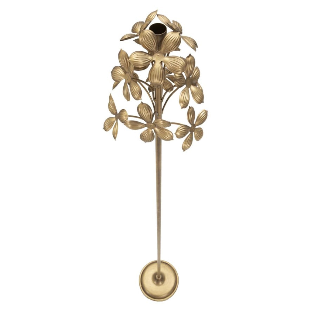 Portacandela VKH335, Oro, Metallo, 17x17x118 cm
