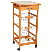 Carrello da cucina in legno marrone 37x37x76h