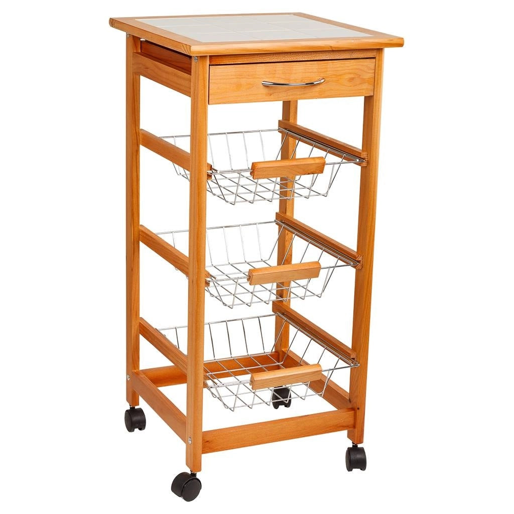 Carrello da cucina in legno marrone 37x37x76h