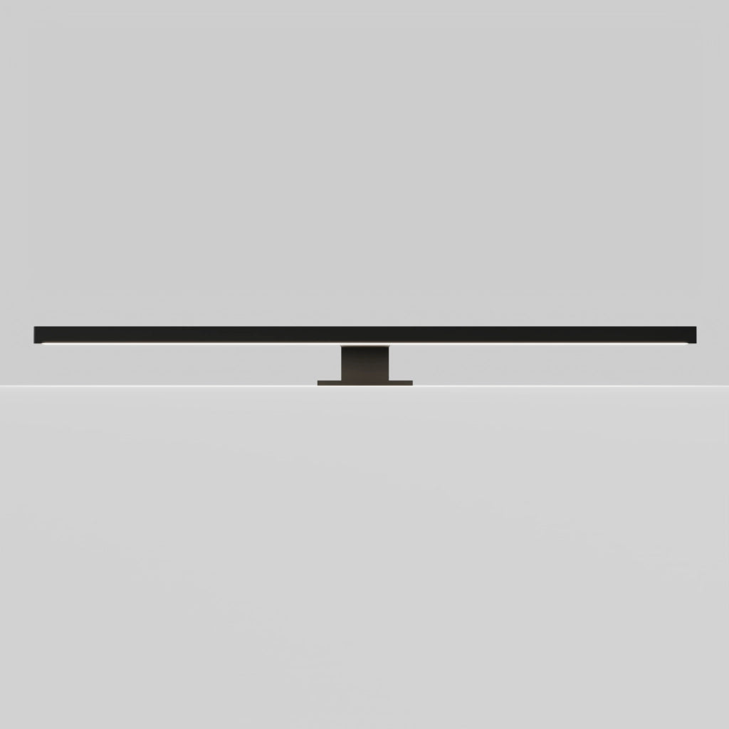 Applique led 30cm universale in abs nero per specchi filolucido e con cornice | Aura