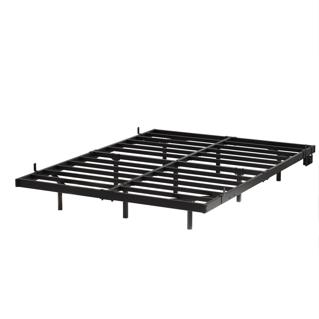 Letto matrimoniale 140 × 200 cm con LED, stazione di ricarica e struttura in metallo, senza materasso, nero