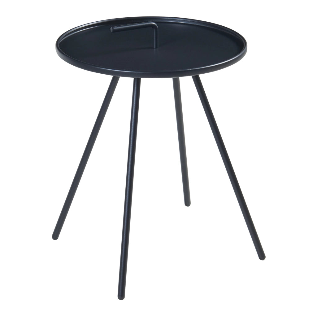 Tavolino da Giardino Fosen in Acciaio Piano con Maniglia Centrale - Nero [en.casa]