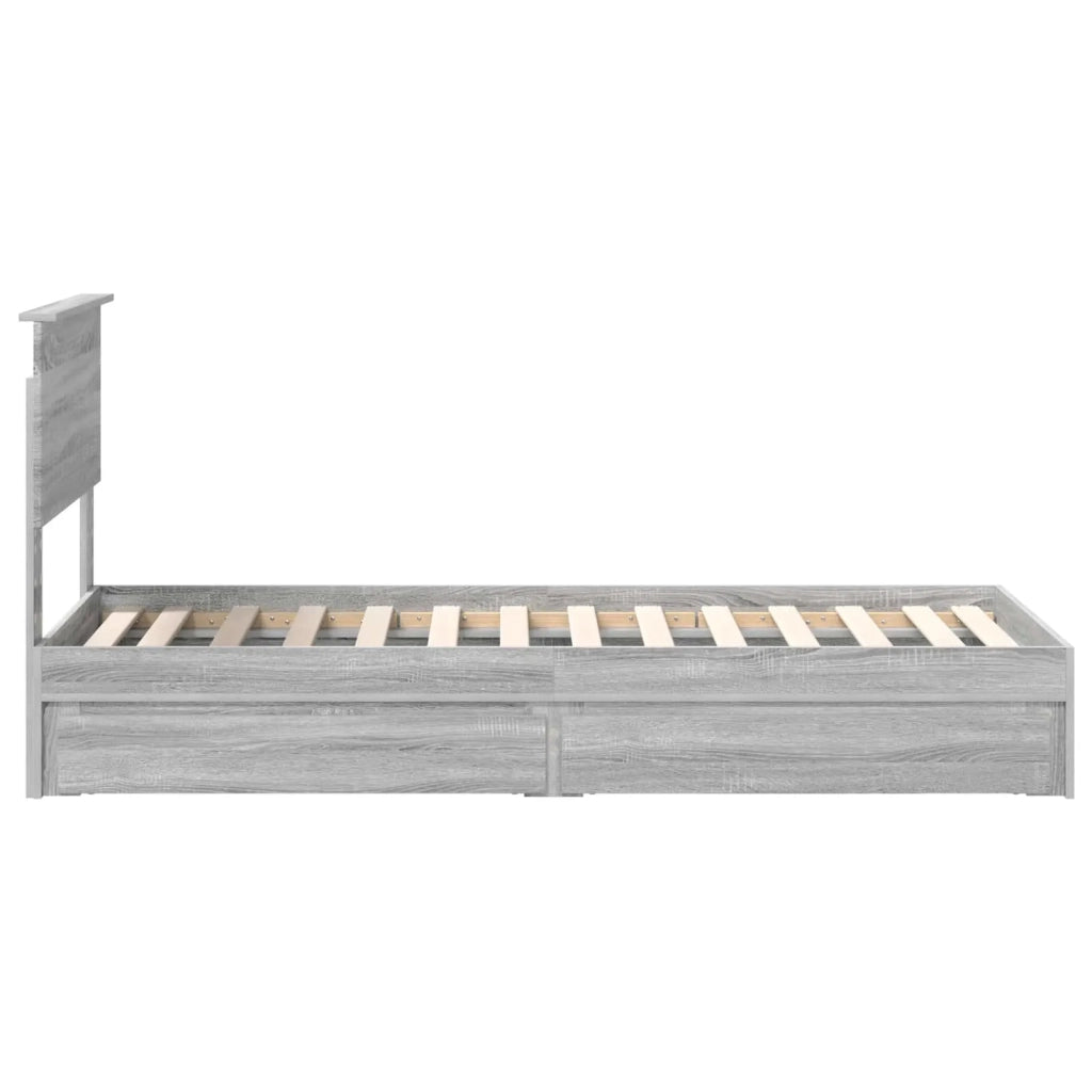 Letto con Contenitore con testiera Grigio Sonoma 75 x 190 cm
