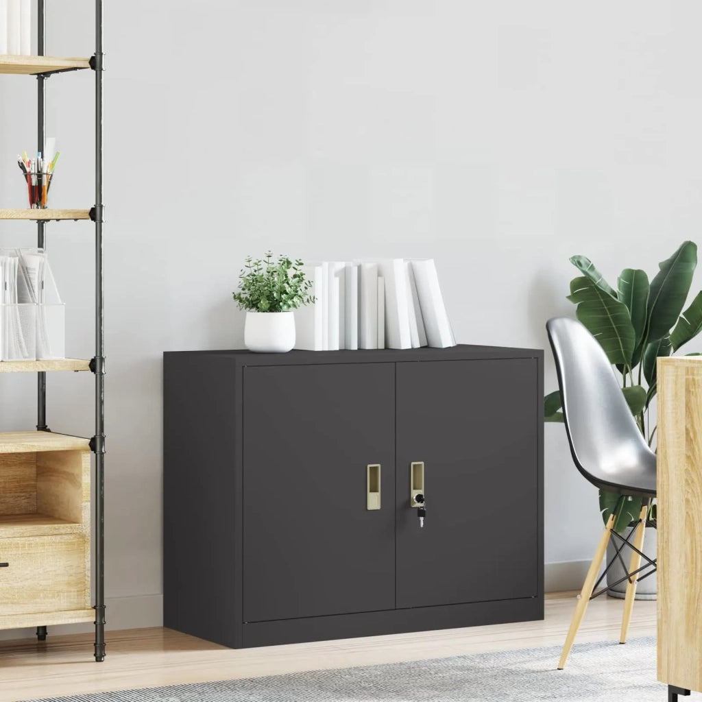 Armadio Nero 90 x 40 x 70 cm Acciaio