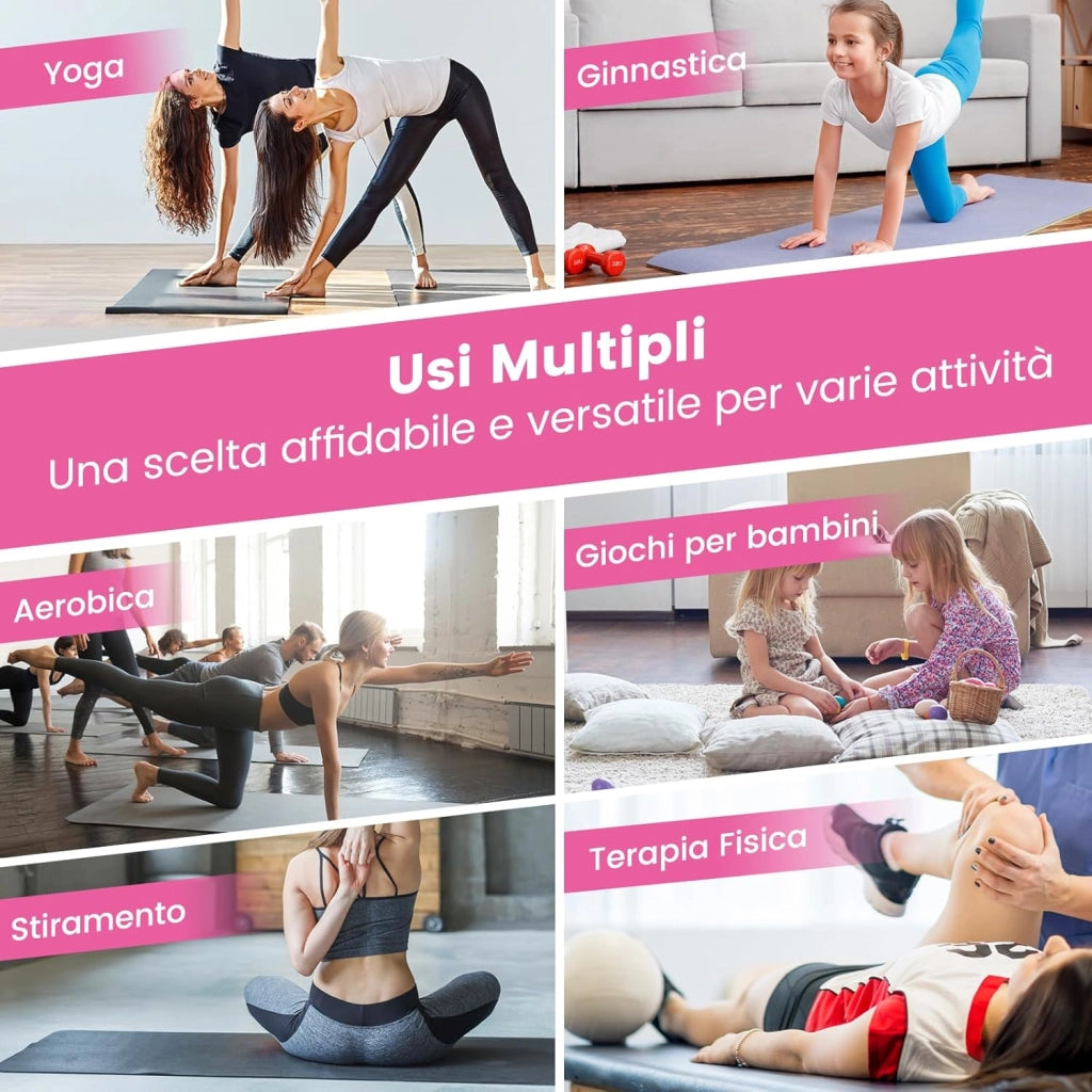 Tappetino Palestra Pieghevole a 4 Pannelli, Tappetino Ginnastica 300 x 117 x 5 CM con Maniglie e Chiusure a Strappo, per Ginnastica, Yoga e Stretching