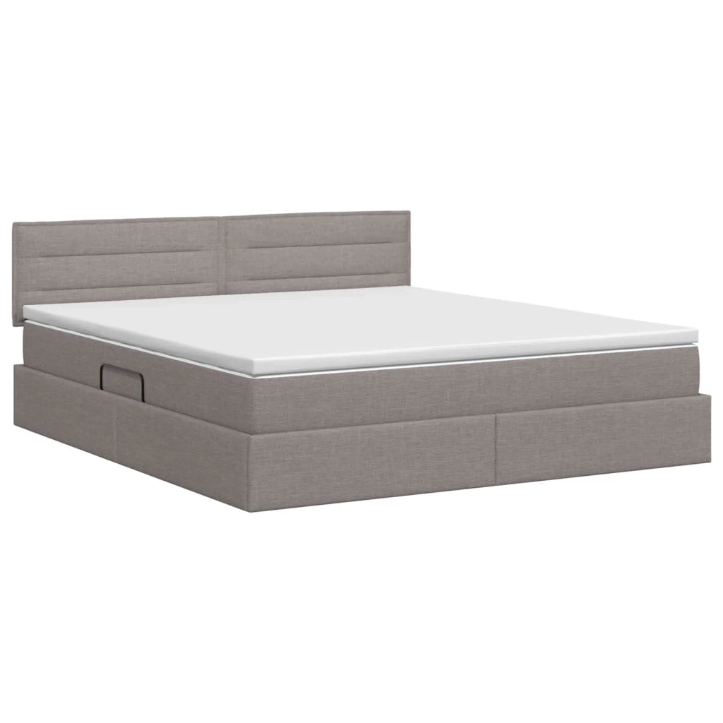 Letto con contenitore e materasso Tortora 180 x 200 cm Velluto 3458577
