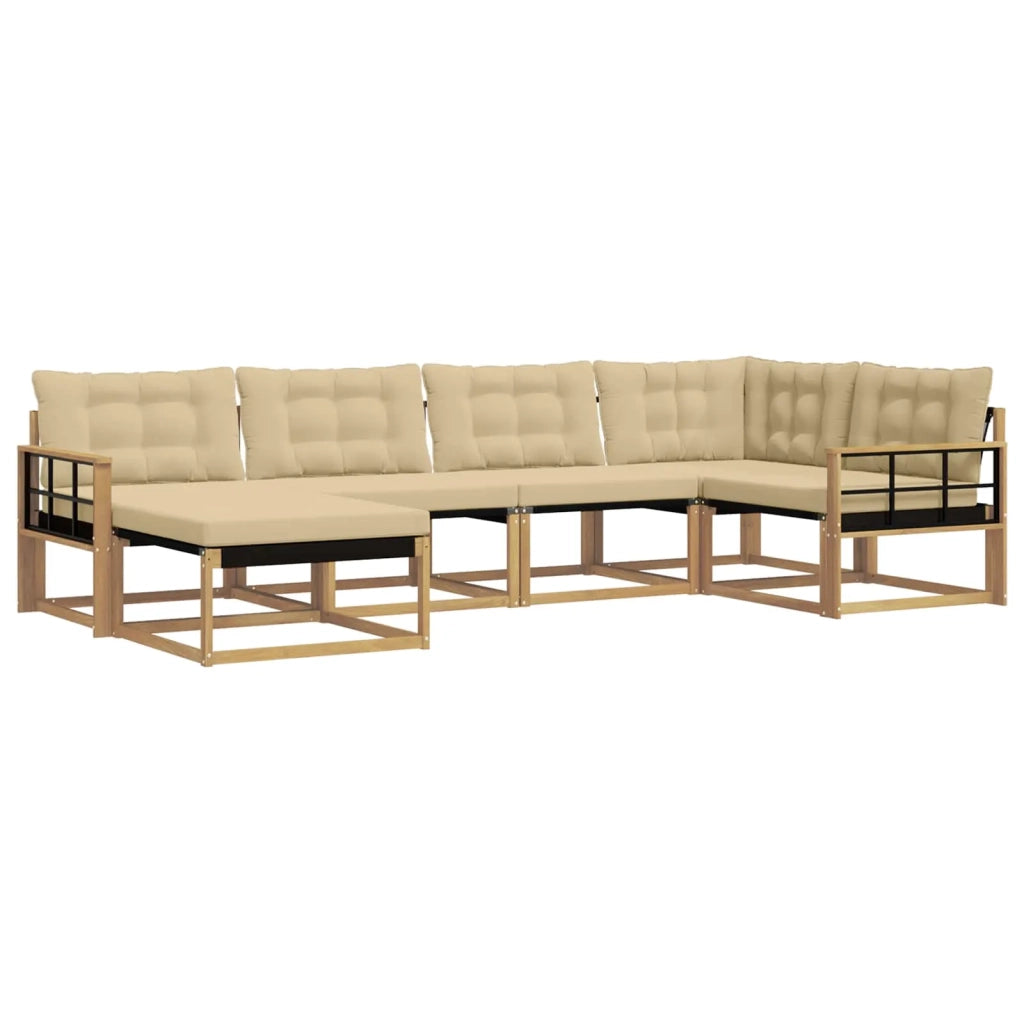 Set di divani da esterno con cuscino 6 pcs Bianco e Beige 3388859