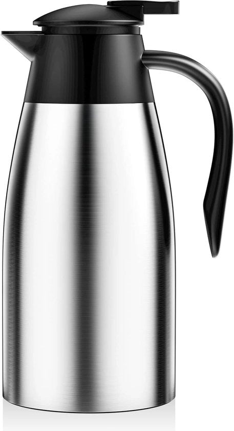 Fiaschetta in acciaio inossidabile - Isolata a vuoto - 2 litri - Isolamento termico 24 ore - per bollitori, teiere e macchinette per caffè
