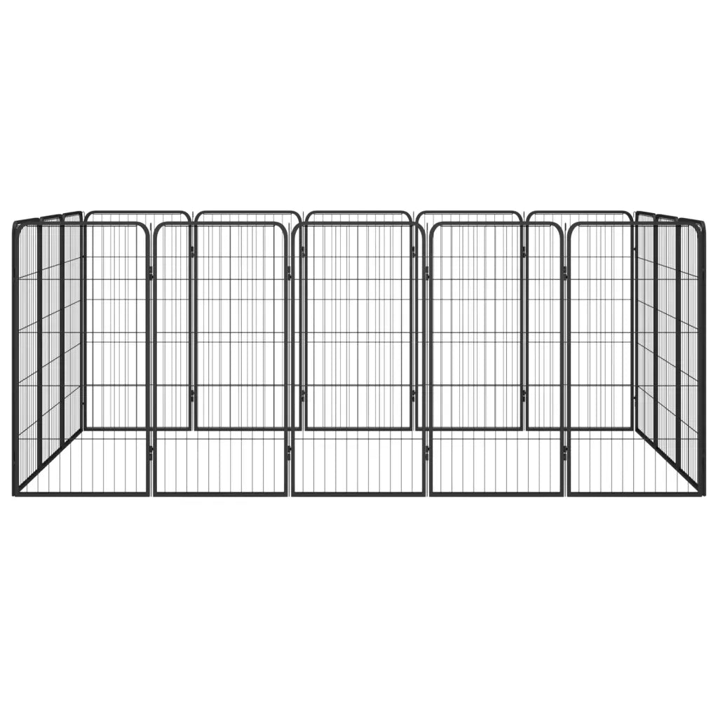 Box Cani 16 Pannelli Nero 50x100 cm Acciaio Verniciato Polvere cod mxl 44458