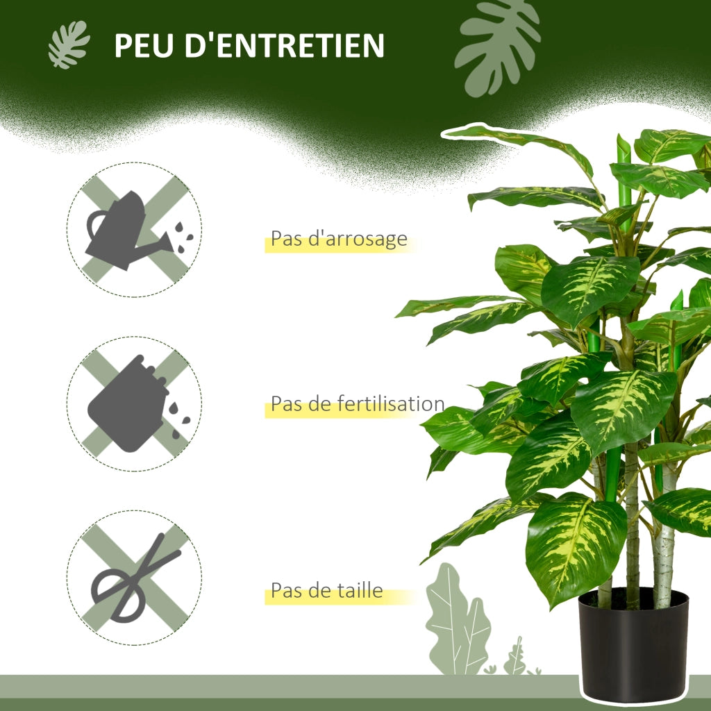 Pianta artificiale Calathea ¨C zephmum ¨C vaso cemento 95 cm