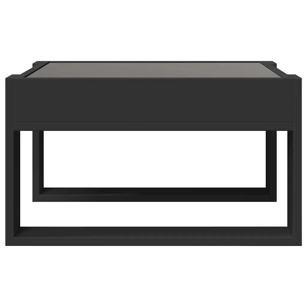 Tavolino da Salotto con LED Infinity-Tavolino da soggiorno Nero 50x53x30 cm