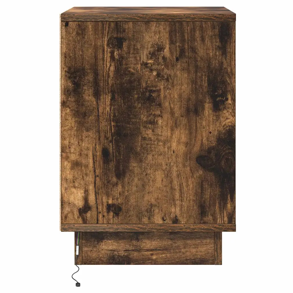 Armadio da Notte con 2 pcs Rovere fumé 39 x 34.5 x 50 cm 869603
