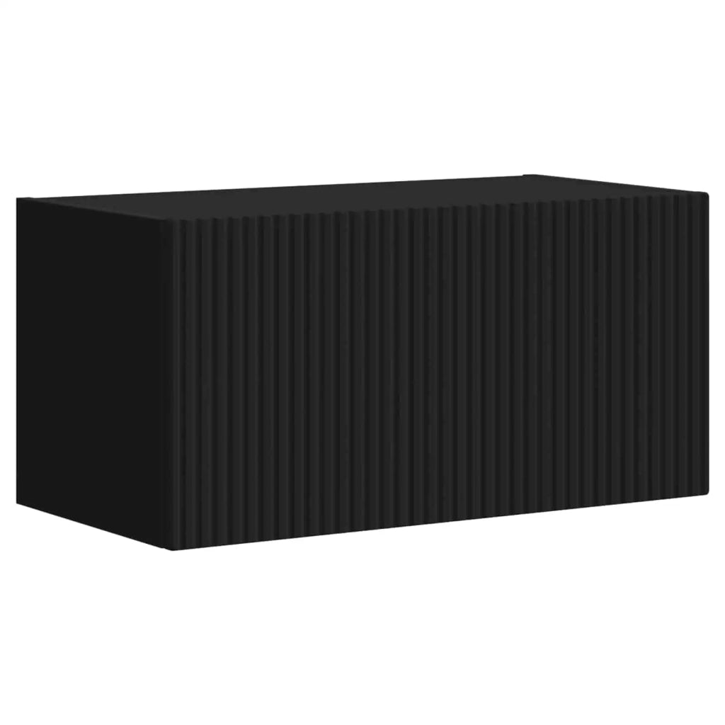 Set mobile TV 4 pz-Credenza per TV Nero Legno multistrato 748354