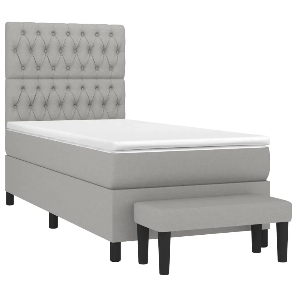 Giroletto a Molle con Materasso Grigio Chiaro 90x190 cm Tessutocod mxl 99176