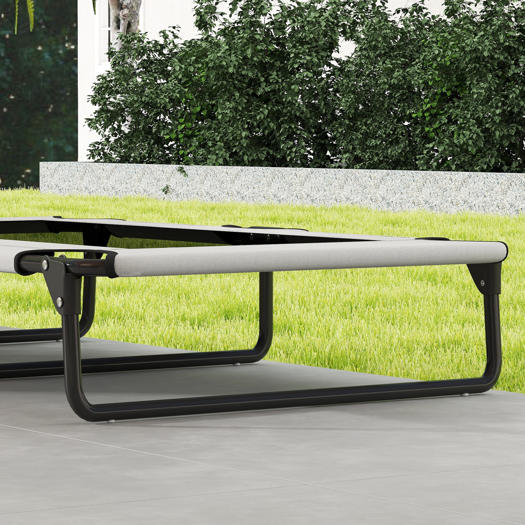 Letto per Cani Grandi Pieghevole 107x61x20 cm da Interno ed Esterno con Tessuto a Rete Grigio Chiaro