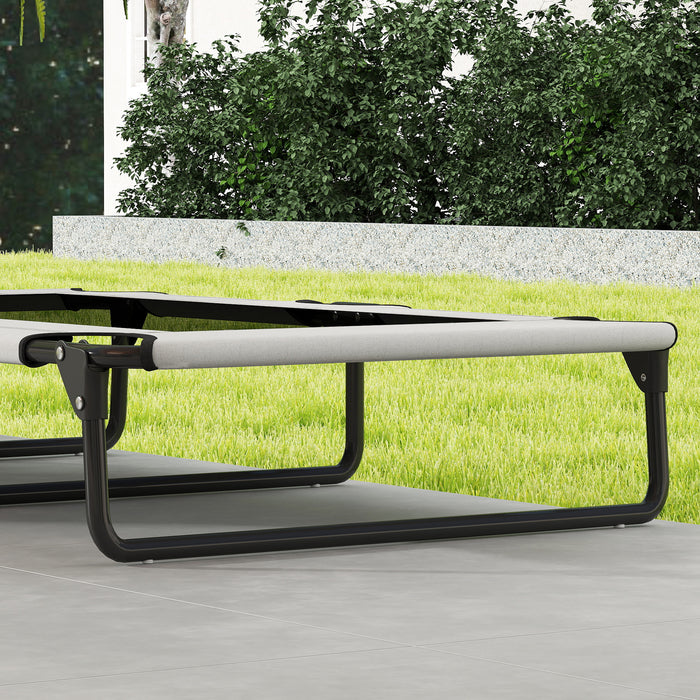 Letto per Cani Grandi Pieghevole 107x61x20 cm da Interno ed Esterno con Tessuto a Rete Grigio Chiaro