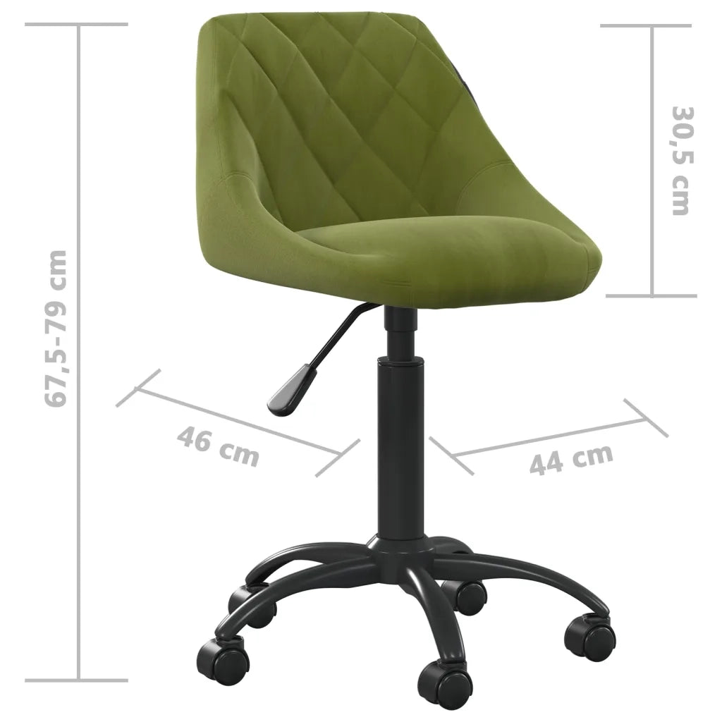 Sedia da Ufficio | Sedia da Gaming Verde Chiaro in Velluto