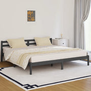 Giroletto-Struttura Letto in Legno Massello di Pino 200x200 cm Grigio 956801