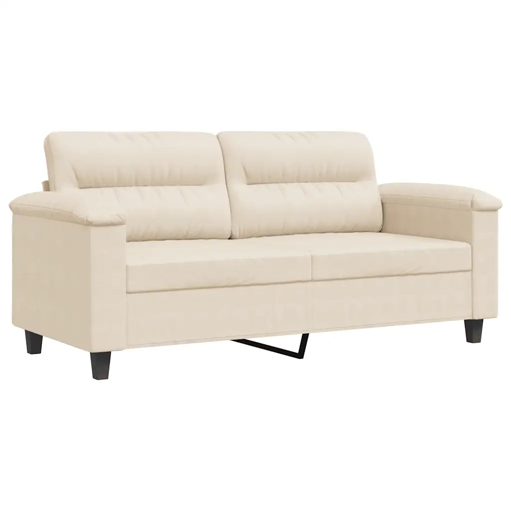 Divano a 2 Posti Beige 140 cm in Tessuto Microfibra 359566