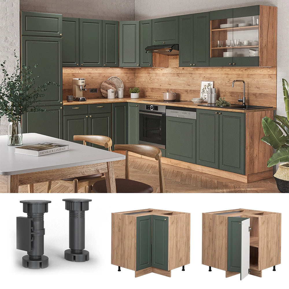 Vicco Mobile ad angolo cucina Verde-oro Country House 80.5 cm , PL Antracite