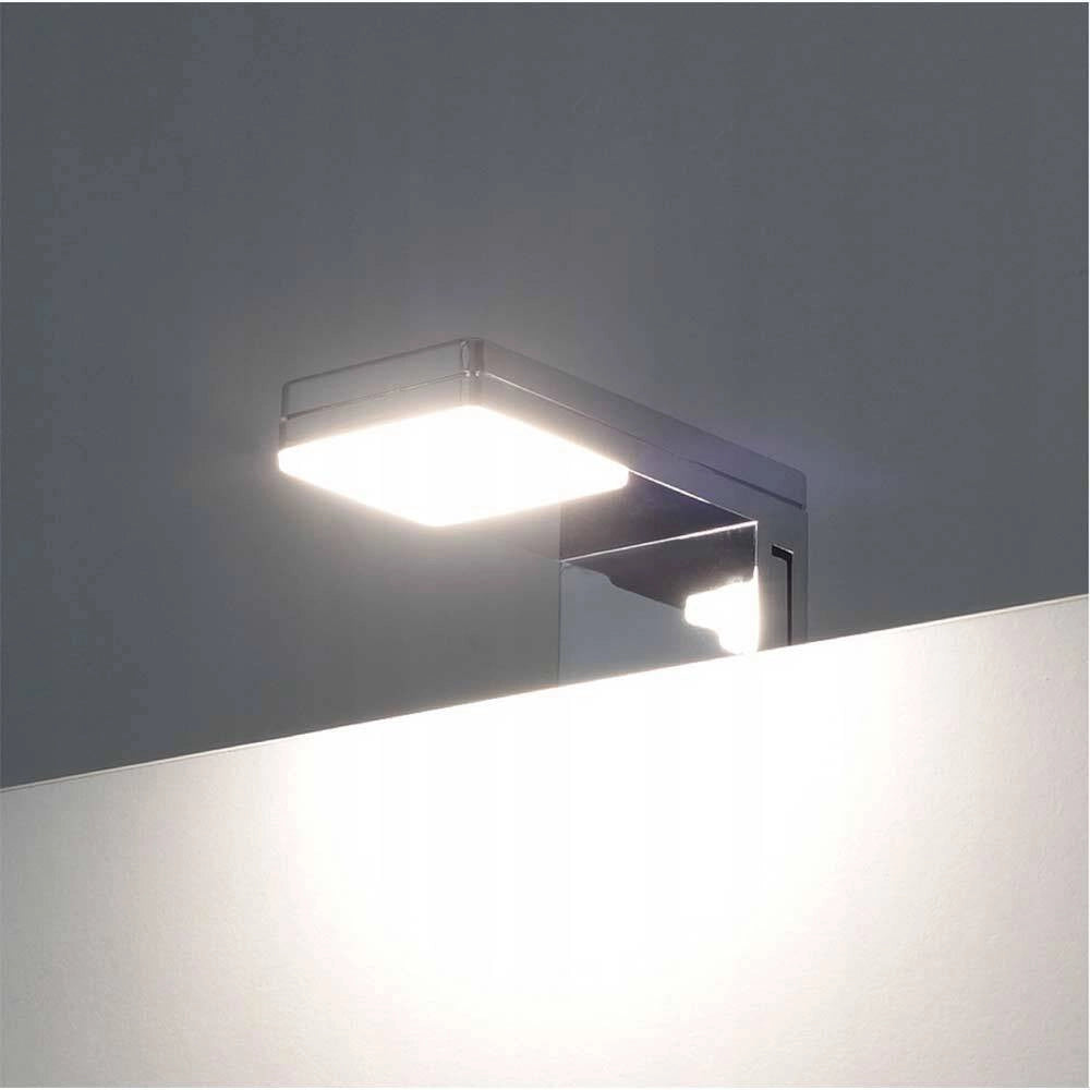 Trade Shop - Lampada Led Per Specchio Da Bagno 3 Watt Moderno Luce Naturale 4000k Nero Argento Ip44 90p -