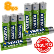 Trade Shop - 8 Pile Varta Mini Stilo Batterie Ministilo Aaa Ricaricabile Ricaricabili 800mah -