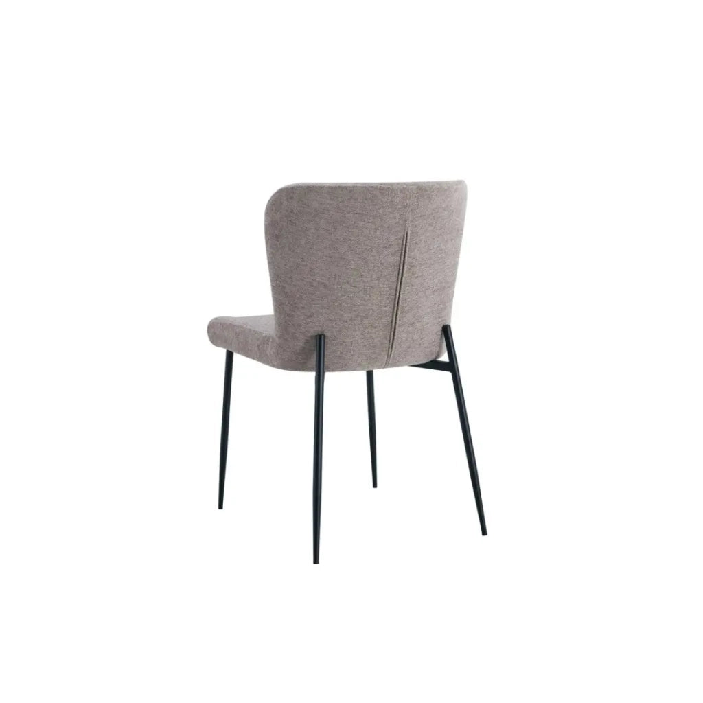 Set di 2 sedie LISE – Tessuto sabbia – Gambe in metallo – Comfort moderno – Design morbido e naturale