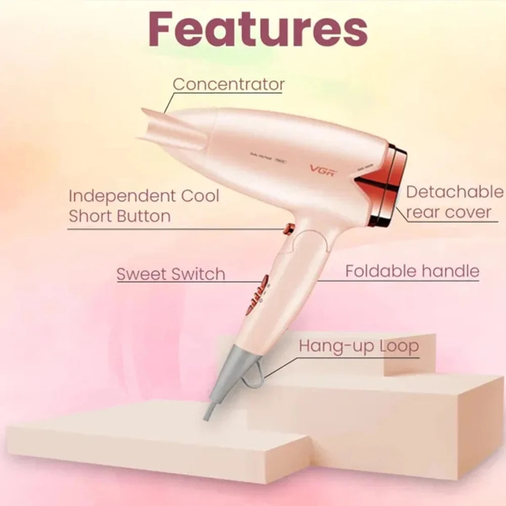 Trade Shop - Asciugacapelli Professionale Vgr V-428 – Hair Dryer Parrucchiere Shop Potente -