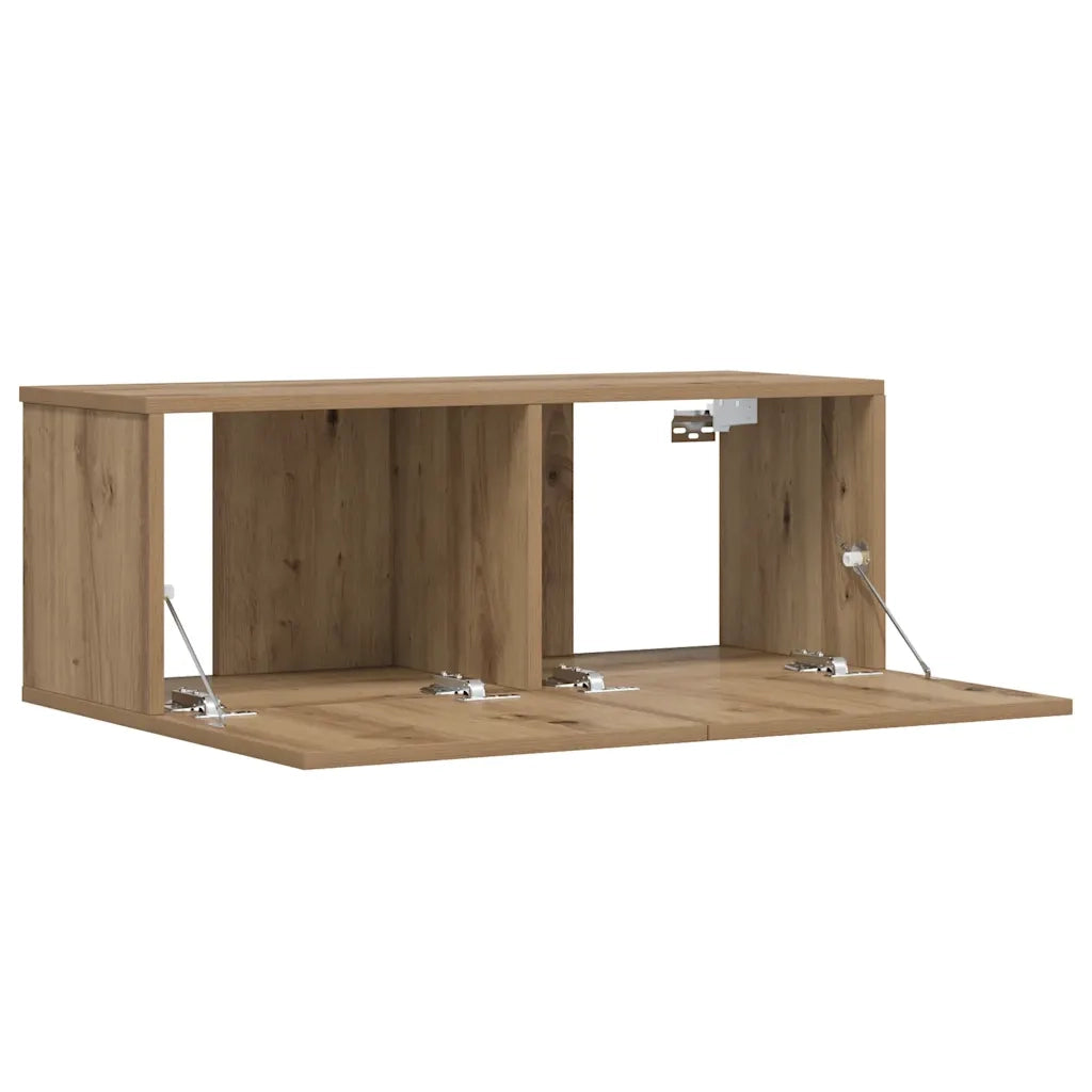 Mobile TV a Parete Rovere Artigianale 80x30x30 cm in Truciolato 856017