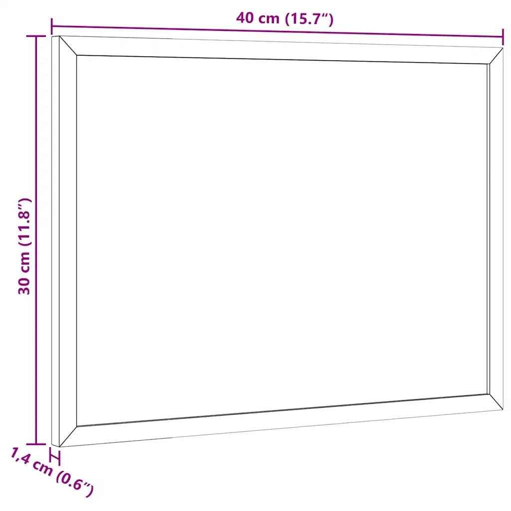 vidaXL Tavola in Sughero con Cornice Legno Massello di Pino 40x30 cm