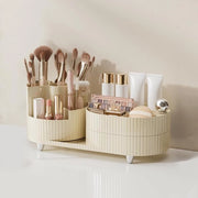 Organizzatore cosmétici rotante 360° per tavolo da trucco - Bianco crema