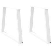 Gambe per tavolo da pranzo a forma di V 2 pz bianche 100x(72-73,3) cm in acciaio