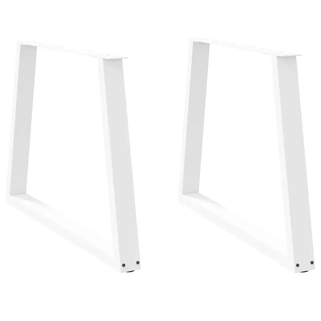 Gambe per tavolo da pranzo a forma di V 2 pz bianche 100x(72-73,3) cm in acciaio