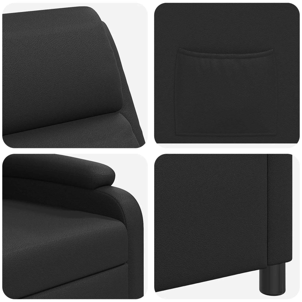 Divano Sedia-Poltrona reclinabile Nero Similpelle 305253