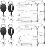 4 pezzi di Badge Reel - Ospite ID - Porta Badge - Catena retrattile - Porta Carte d'Identità - Ospiti ID