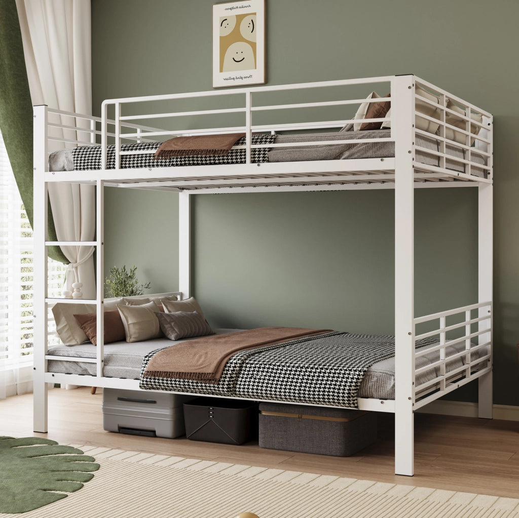 Letto a castello in metallo 140 x 200 cm bianco opaco