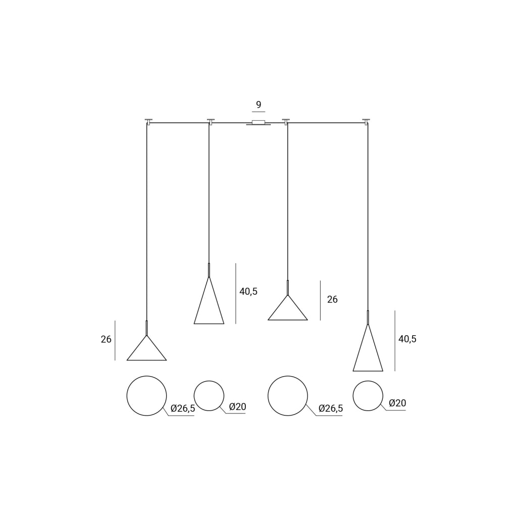 SAMOI KIT LAMPADARIO A SOSPENSIONE 4 LUCI COLORE ESTERNO NERO FINITURE BIANCO ORO ATTACCO E27