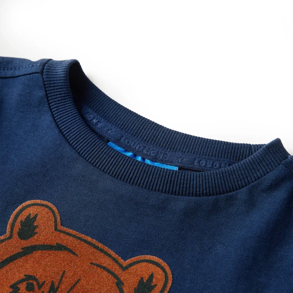 Maglietta da Bambino a Maniche Lunghe Blu Marino 92 13119