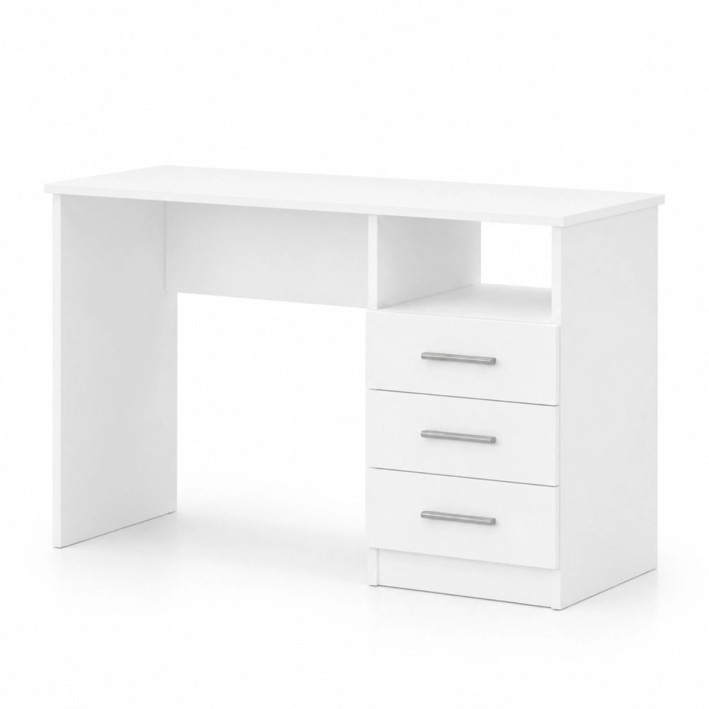 Scrivania Scrittoio Cassetti Laterali Salvaspazio Lipsia Mobile Desk Postazione Pc Da Studio Ufficio Soggiorno Sala Da Pranzo Cameretta 120 X 72 X 48 Cm Bianco