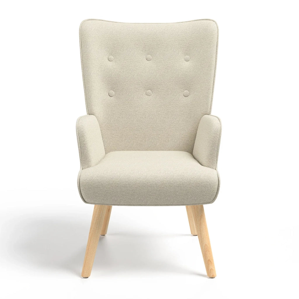IDMarket - Sillón escandinavo IVAR de tela beige